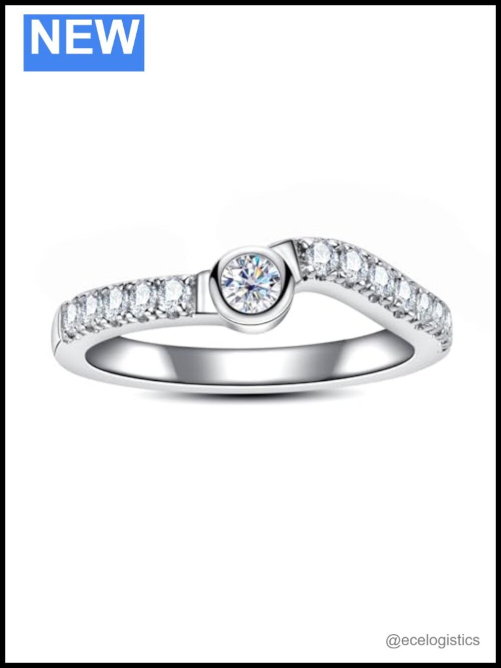 Moissanite Wedding Band Half Eternity Ring Enhancer S925 Sterling Silver Curved